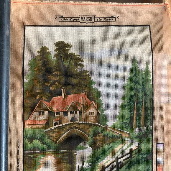 Vintage Margot Creations de Paris Needlepoint LE VIEUX PONT - Picture 2 of 2